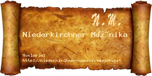 Niederkirchner Mónika névjegykártya